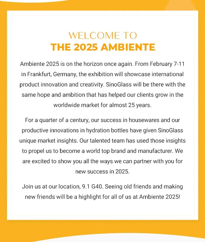 Ambiente 2025 is on the Horizon - sinoglass